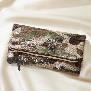Stella & Dot Margeaux Camo Sequin Clutch